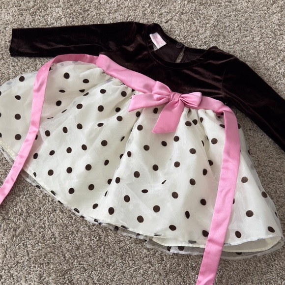 Jessica Ann long sleeve polka dot baby Girl's Dress Size 6-9 months - Picture 10 of 12